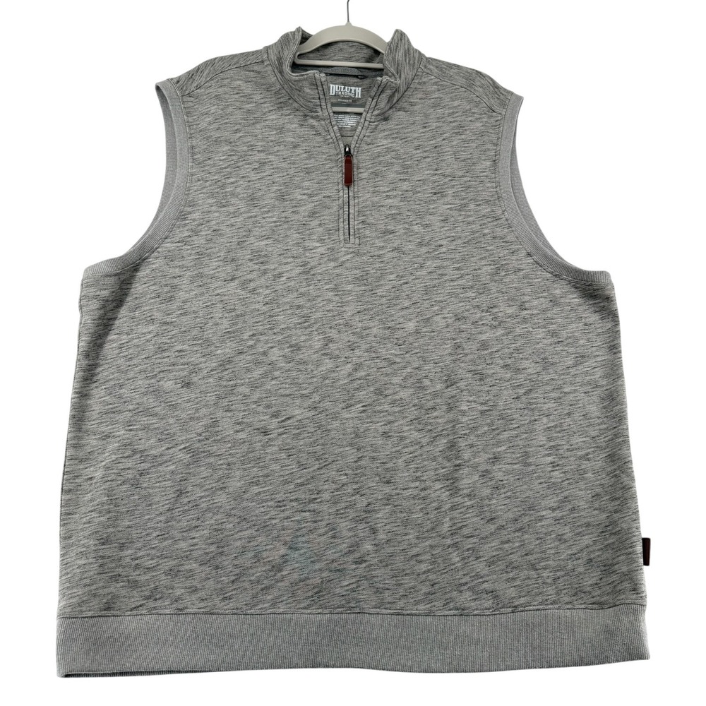 Duluth Trading Co 1/4 Zip Pullover Relaxed Fit Vest Mens XL Gray Heather Gorp